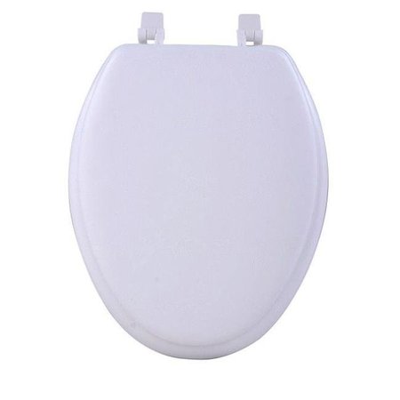 CHESTERFIELD LEATHER Fantasia White Soft Elongated Vinyl Toilet Seat; 19 in. CH32019